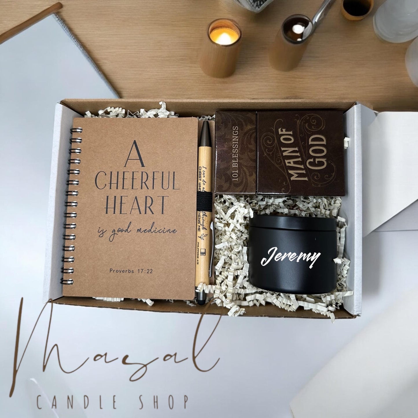 Christian Gift Box for Him | Personalized | Men’s Devotional Gift | Encouragement | Man of God | Faith-Based Relaxation | Two Options Availa