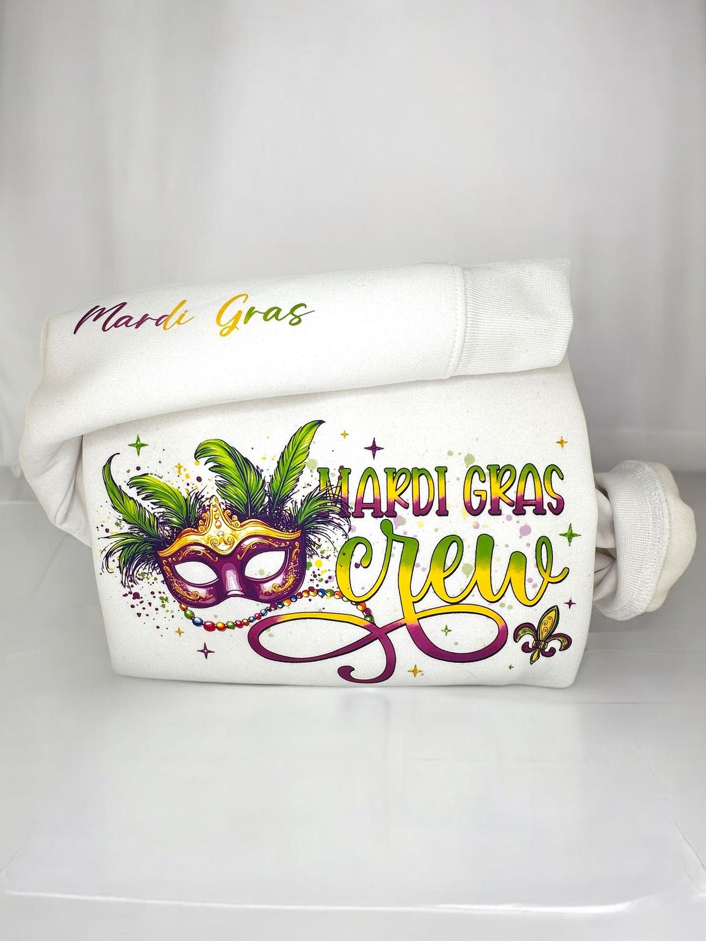 Mardi Gras Crew Sweatshirt & more | Matching Girls Trip Shirts | Squad Outfits | Carnival Party Shirts | Festive Mardi Gras Apparel