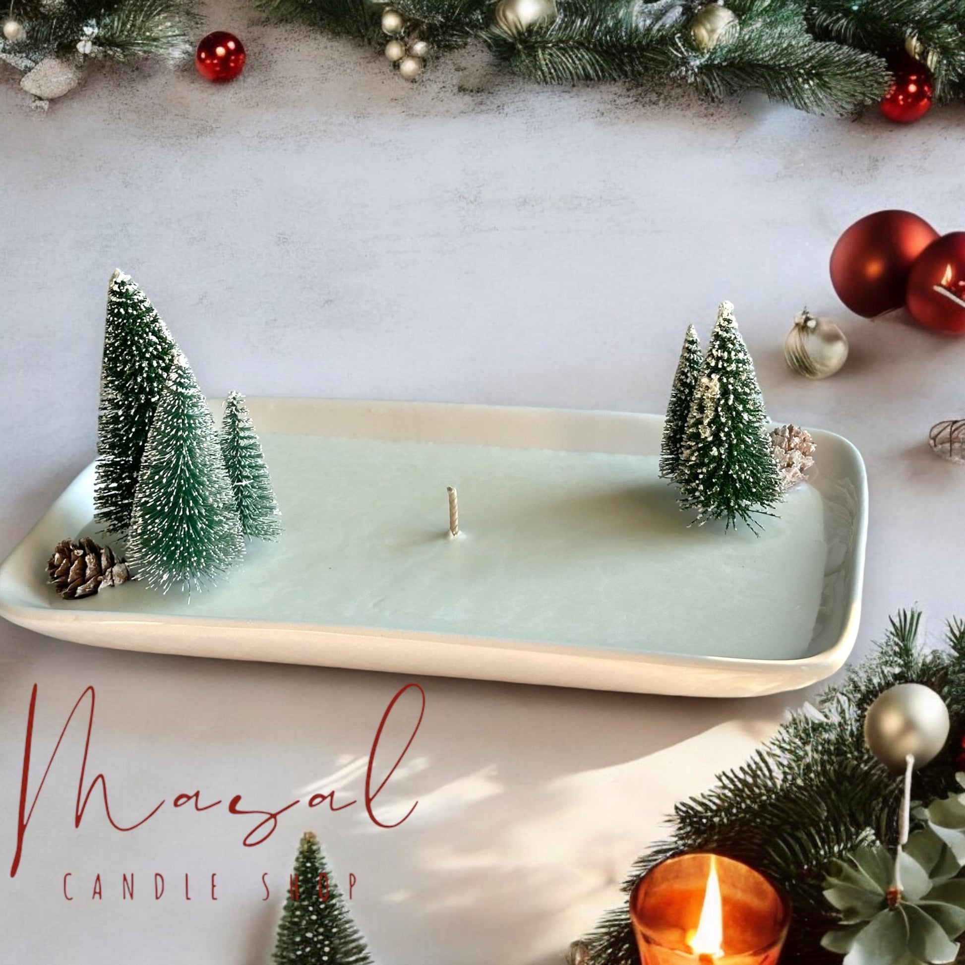 Christmas Candle – Christmas dinner table decorations, centerpieces for Christmas decorations, host gift ideas , winter candles
