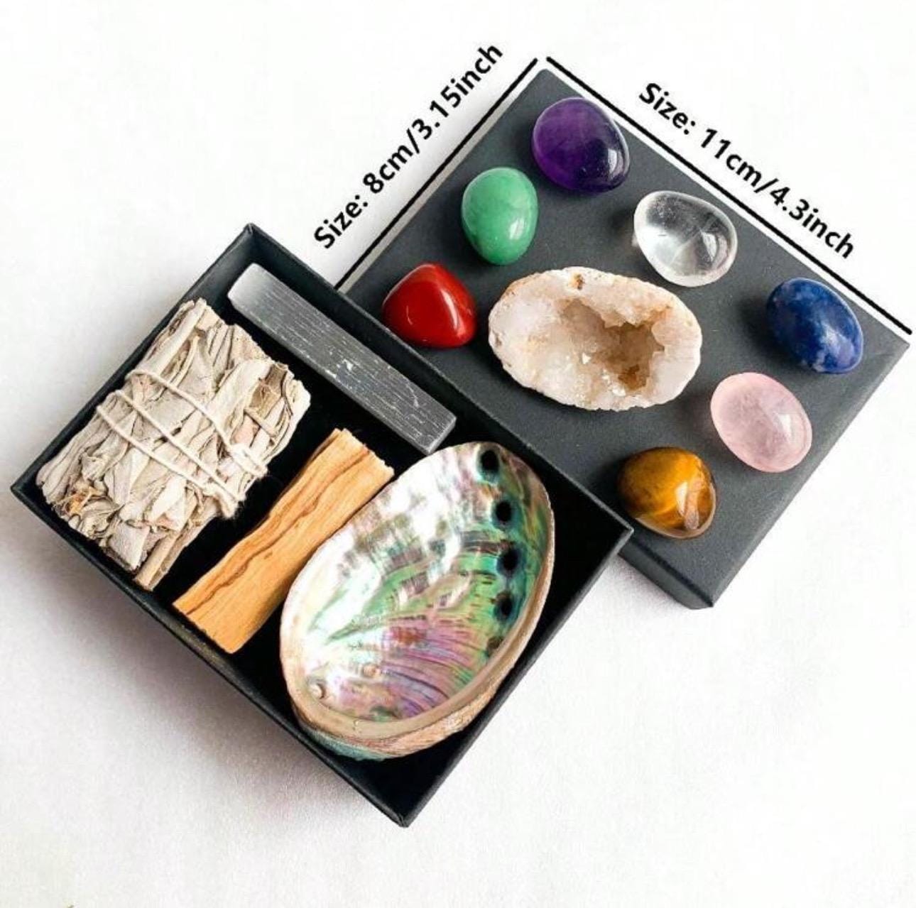 Personalized Mindfulness Gift Set – Chakra Stones, Custom Candle, Sage Bundle & More for Meditation Relaxation and Reflection