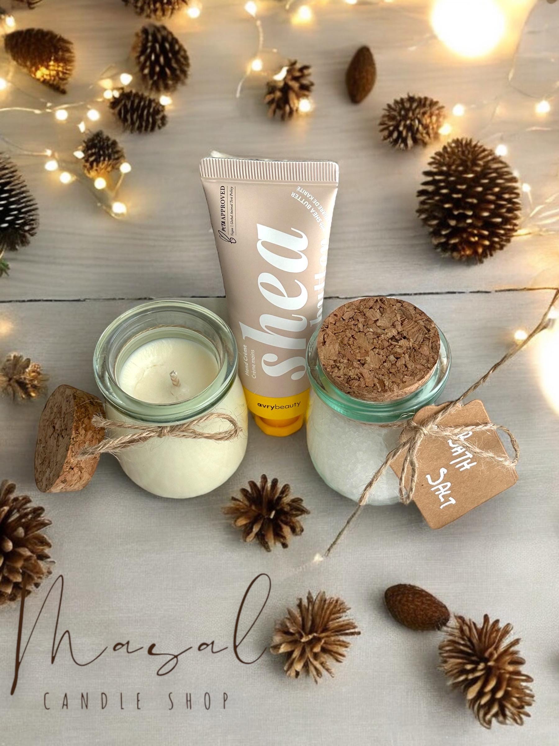Luxury Spa Gift Box with Candle, Bath Salts, and Shea Butter - Perfect Self-Care Kit | relaxation bath kit |Birthday or just thinking of you